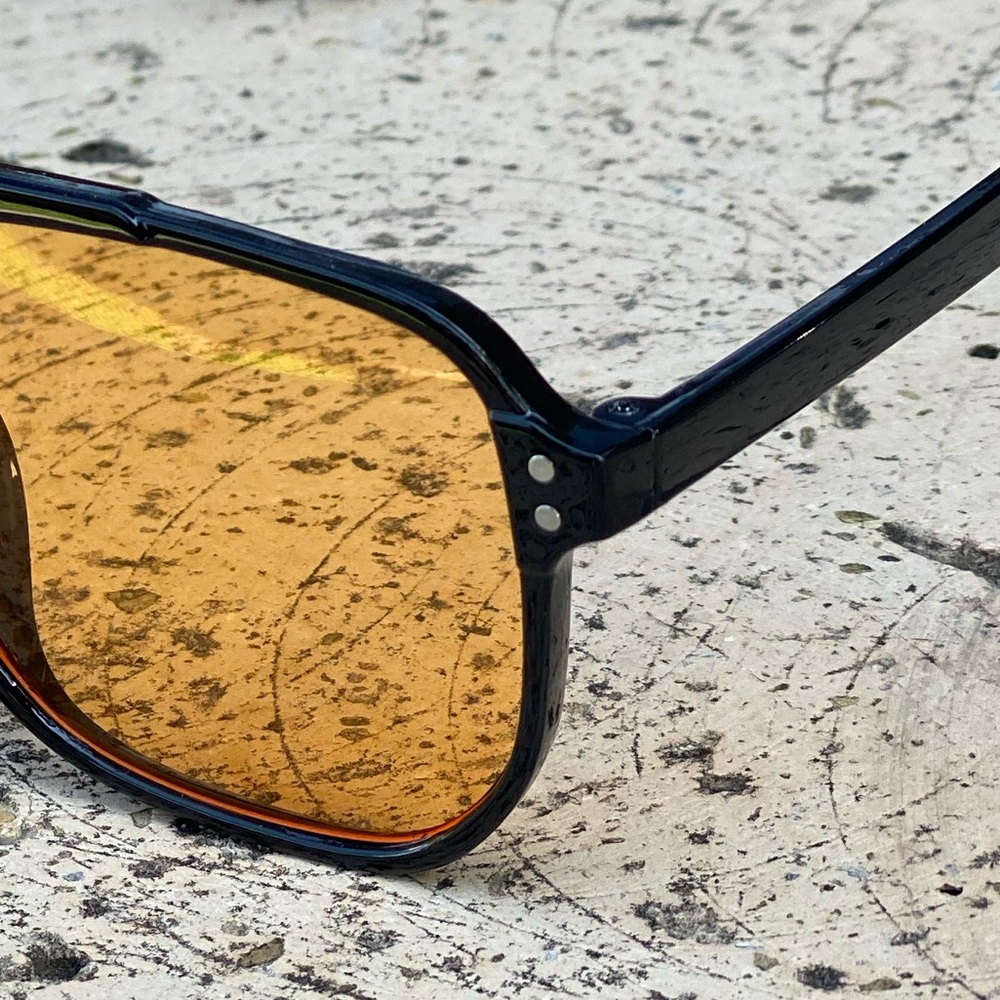 Stylish Black frame Sunglasses with Orange Lenses